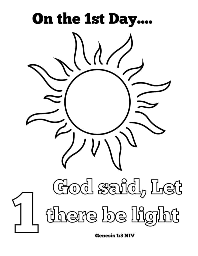 Days of creation coloring pages