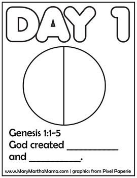Creation coloring pages for days of creation bible story bible lessons for kids preschool sunday school lessons bible school crafts