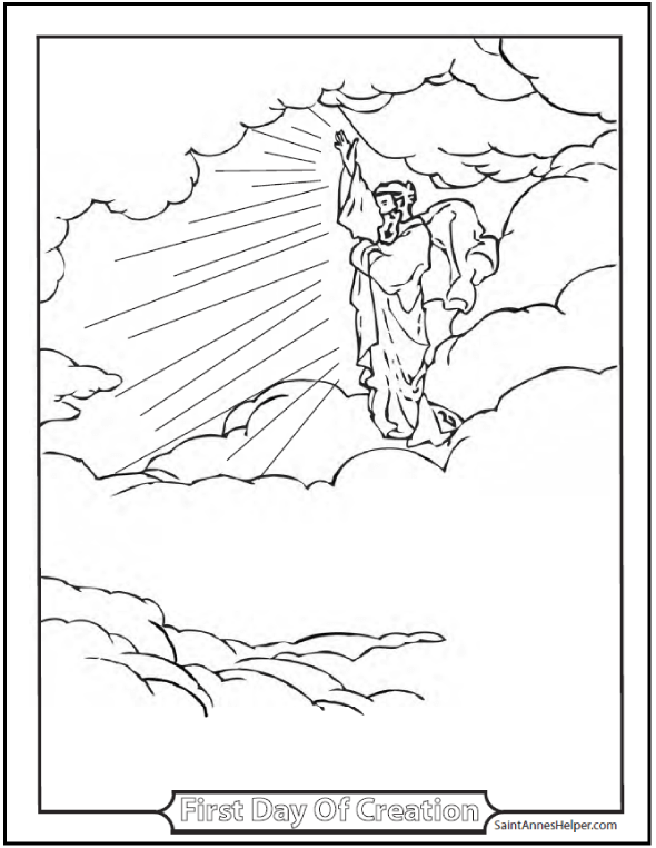 Creation coloring pages âïâï bible story god created heaven and earth
