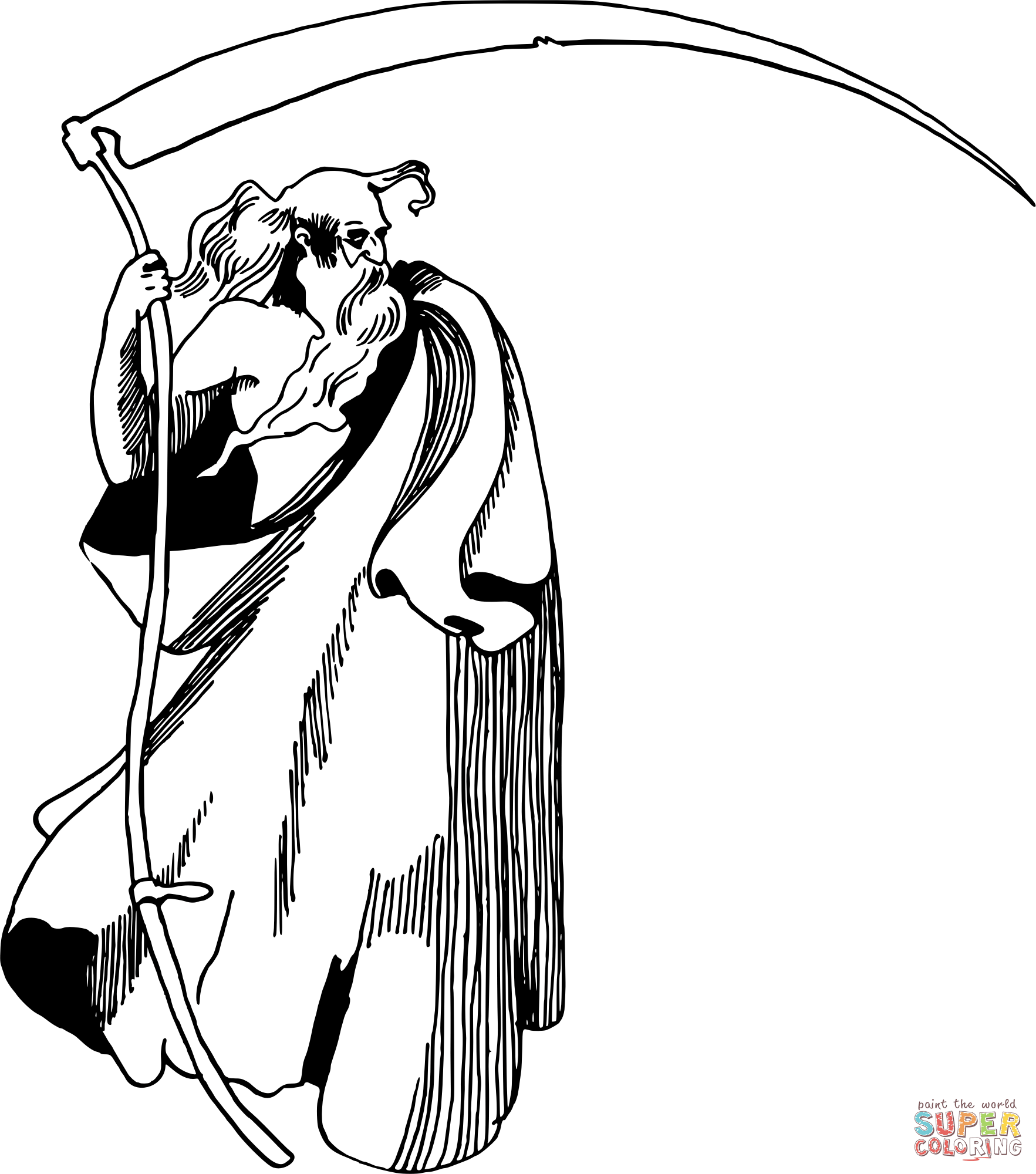 Vintage old father time coloring page free printable coloring pages