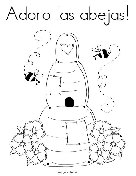 Adoro las abejas coloring page