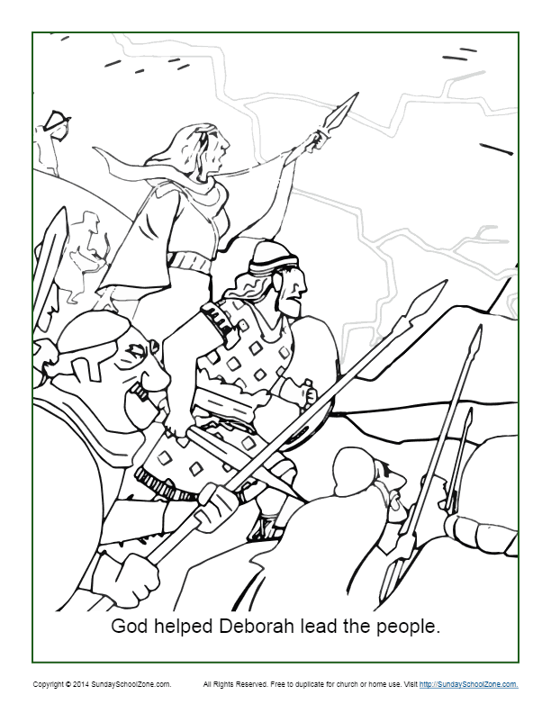 God helped deborah lead the people coloring page