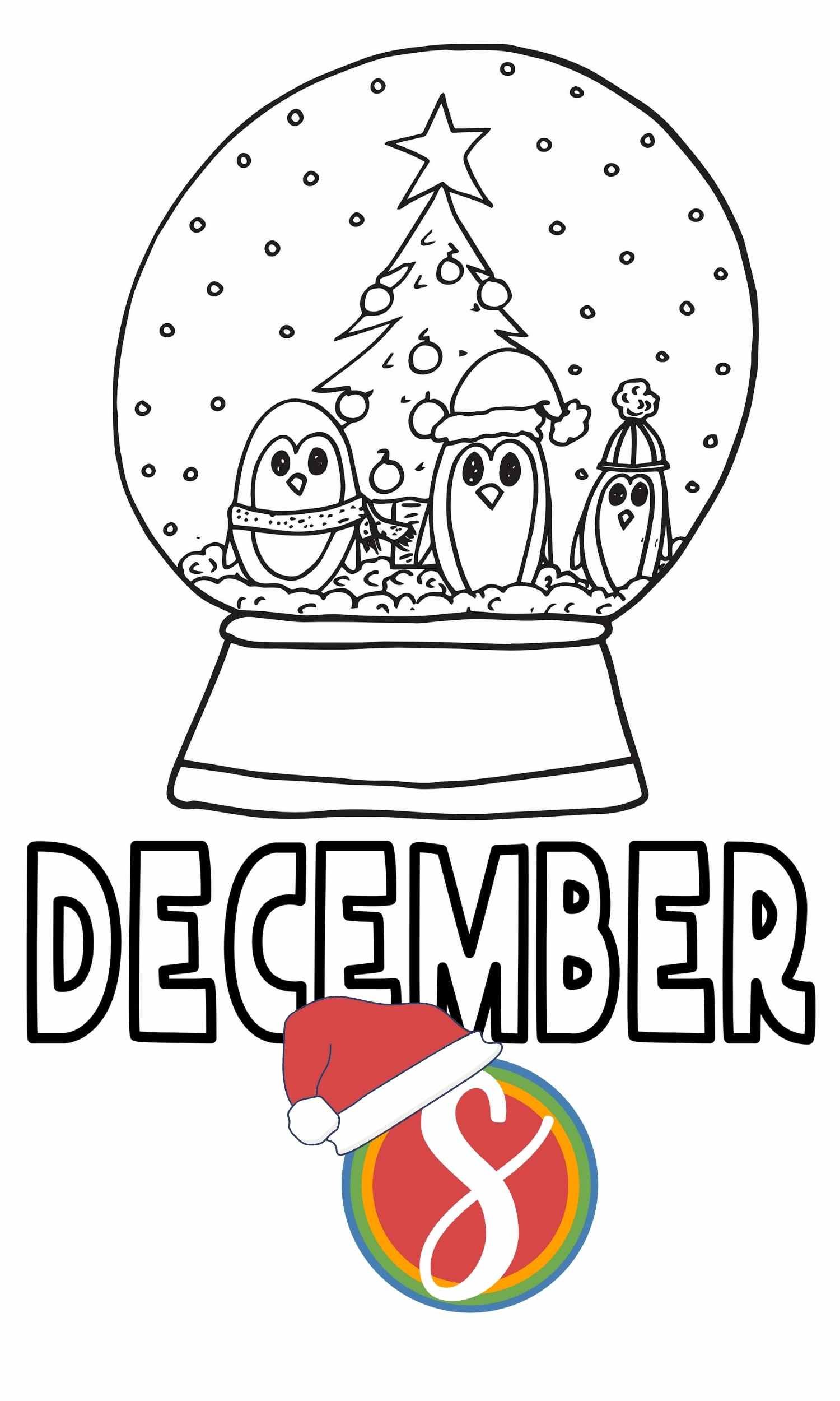 Free december coloring pages â stevie doodles