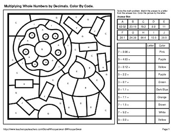 Multiplying whole numbers by decimals
