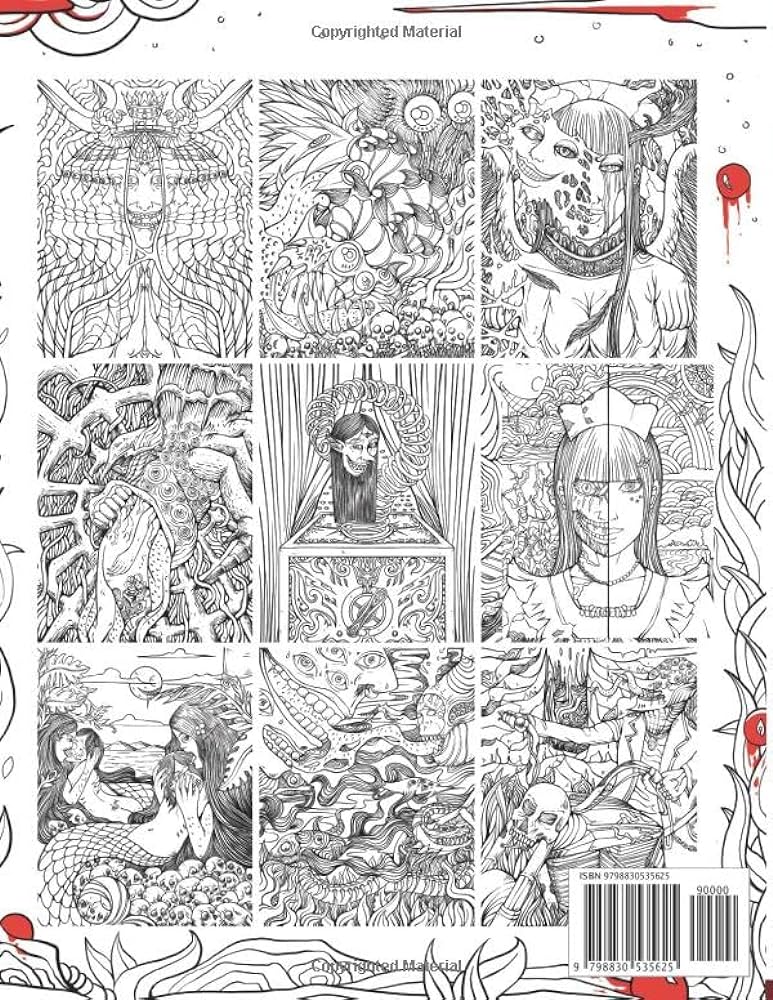 Aberration coloring book of horror coloring pages for adults coloring ashley books
