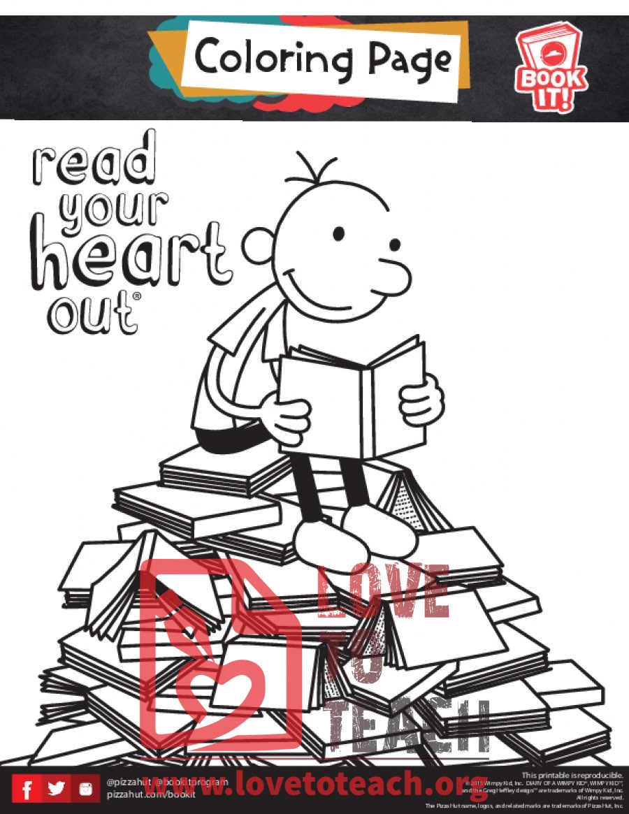 Diary of a wimpy kid coloring page