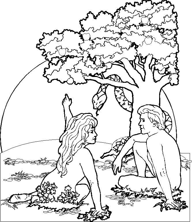 Free printable adam and eve coloring pages for kids