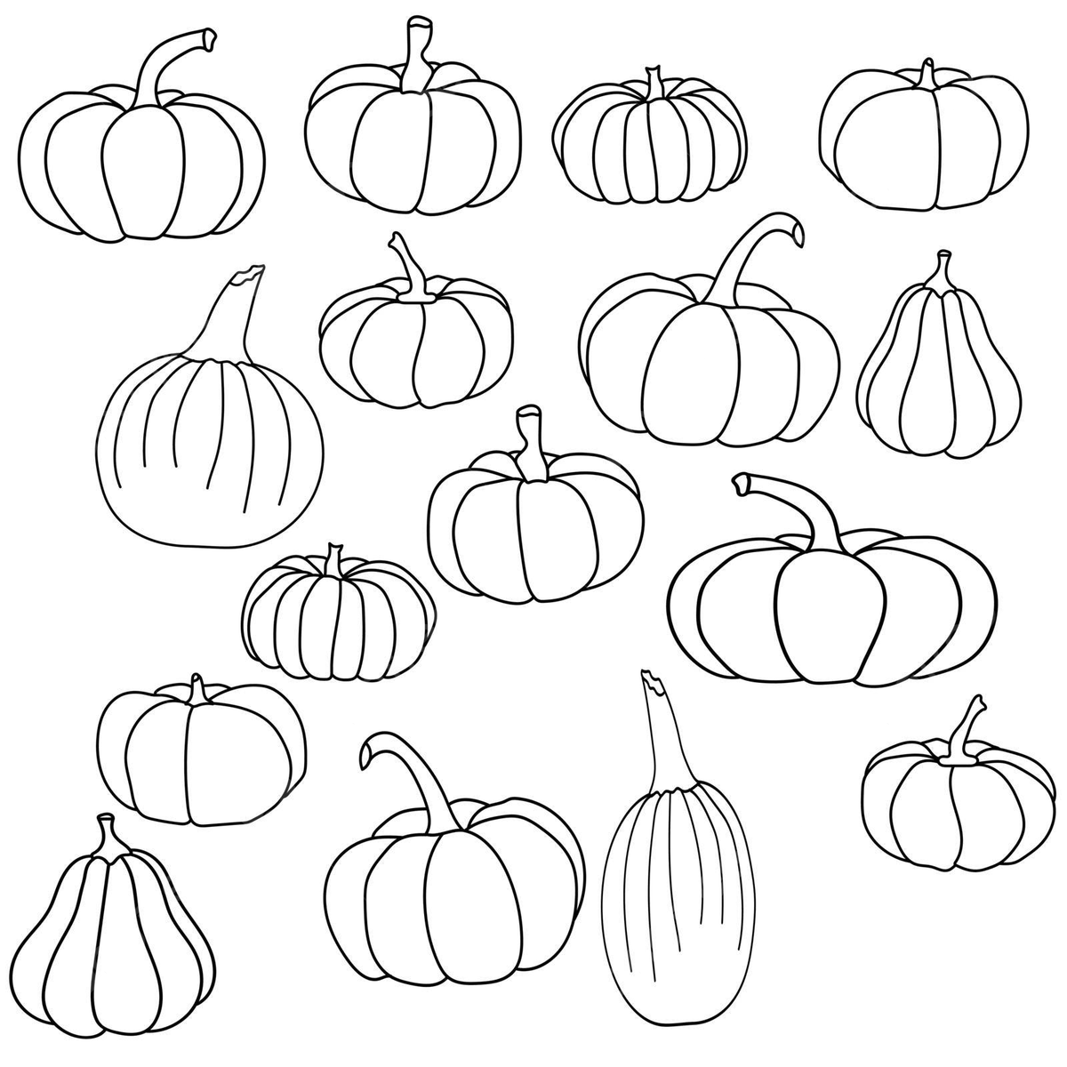 Dibujo de una variedad formas calabaza para garabatos cosecha pãgina colorear con temas otoão vector png dibujos dibujo de calabaza dibujo de anillo dibujo de otoão png y vector para dcargar gratis