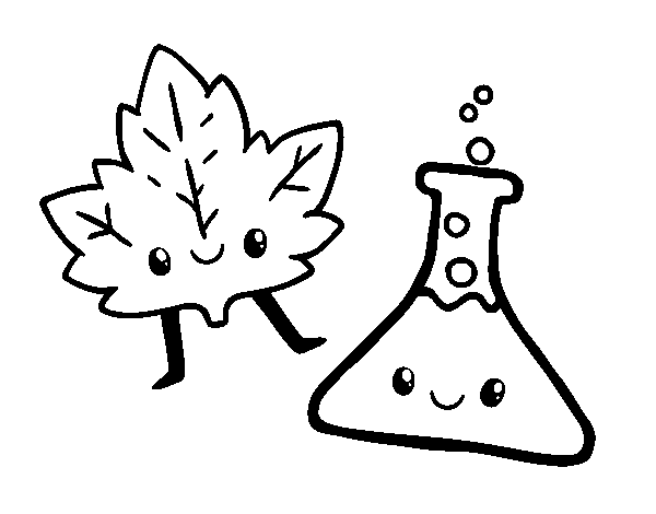 Dibujo de asignatura de ciencias para colorear
