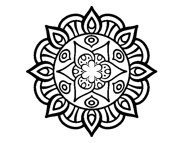 Dibujo de mandala vida vegetal para colorear