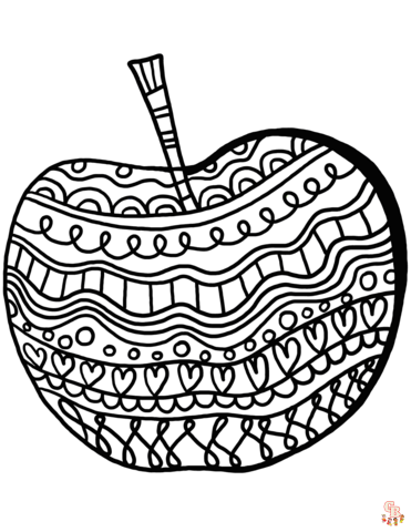 Pãginas de dibujo de manzana para colorear
