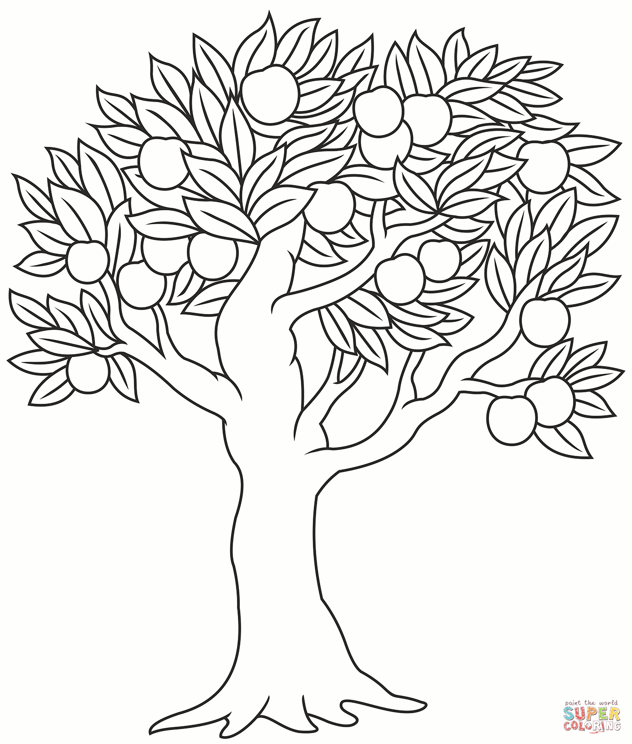 Dibujo de ãrbol de manzana para colorear dibujos para colorear imprimir gratis