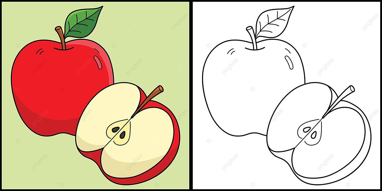Dibujo de pãgina para colorear fruta manzana ilustraciãn coloreada color jugoso garabato vector png dibujos dibujo de manzana dibujo de frutas dibujo de rata png y vector para dcargar gratis