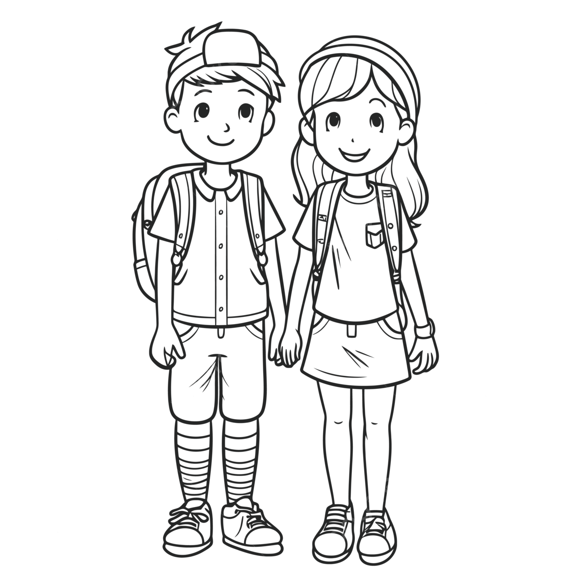 Dibujo de nião y niãa en la cuela para colorear pãginas quema boceto vector png dibujos dibujo colar dibujo de ala dibujo de niãa png y vector para dcargar gratis