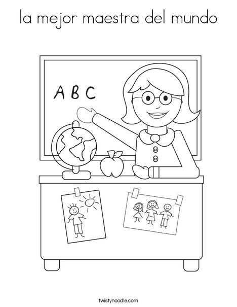 La mejor maestra del mundo coloring page