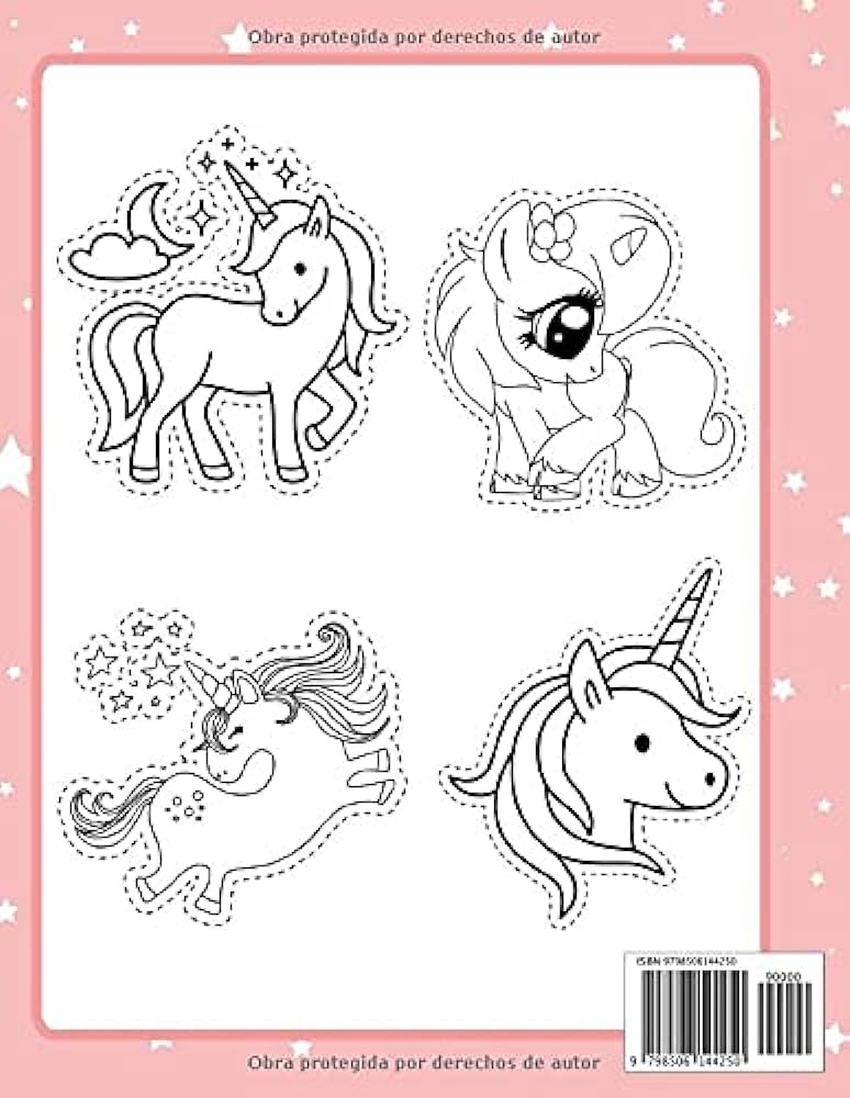 Unicornio aprender a recortar libro de actividades para niãos aprender a usar las tijeras dibujos para colorear cortar y pegar libro de actividades creativas para niãos a partir de aãos