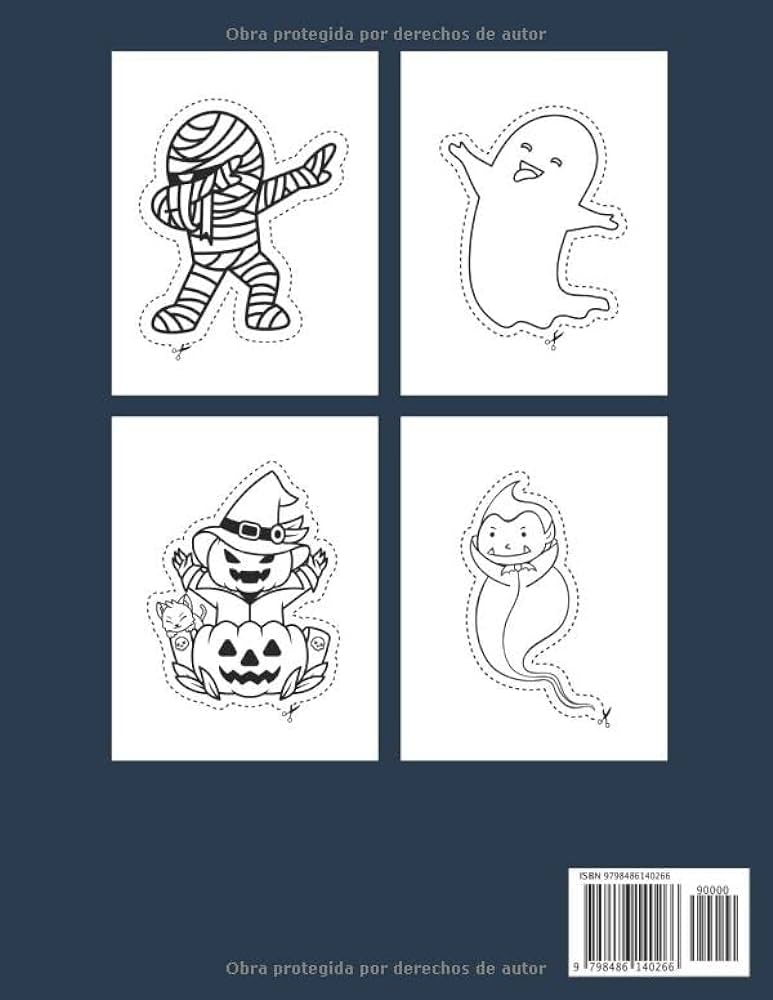 Halloween aprender a recortar libro de actividades dibujos