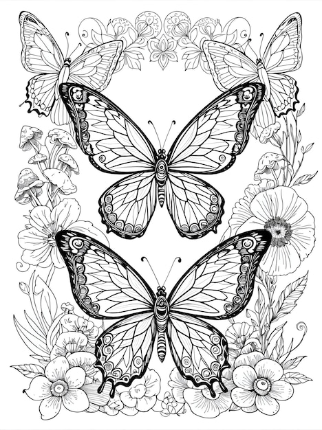 Page butterfly coloring pages images