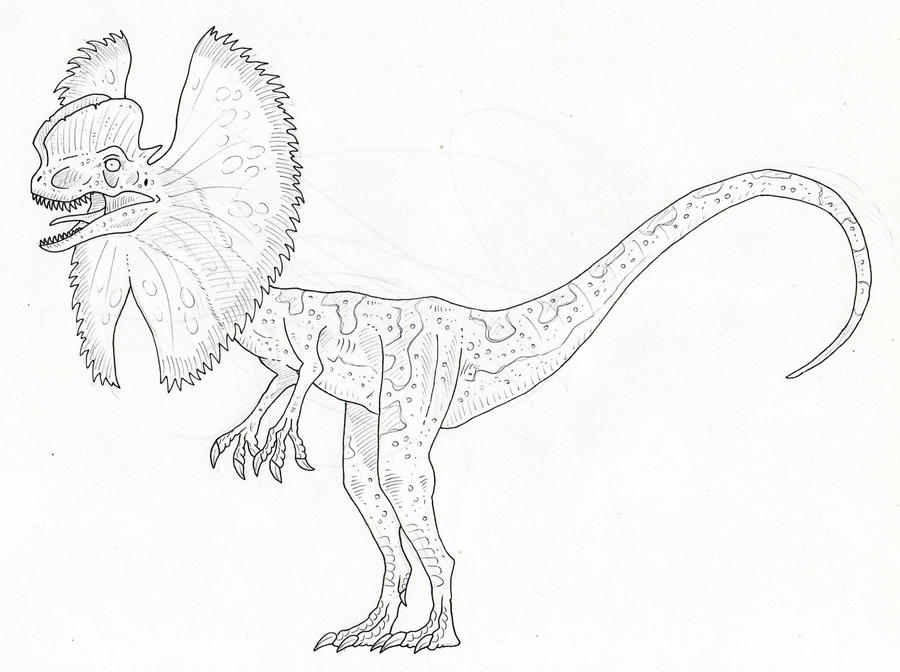 Jurassic park dilophosaurus by sommodracorex on