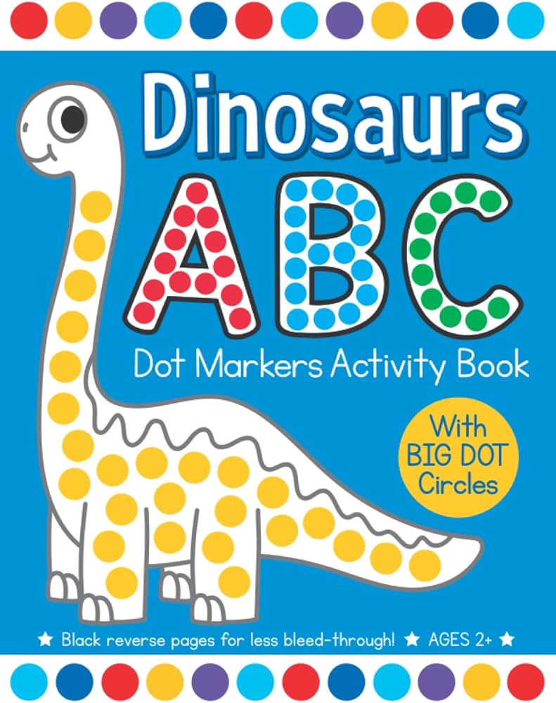 Dinosrs abc dot markers activity book easy toddler and preschool kids alphabet paint dber big dot coloring ages