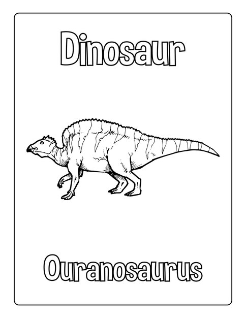 Premium vector dinosaurs coloring pages for kids with different types of animals black and white activity worksheet