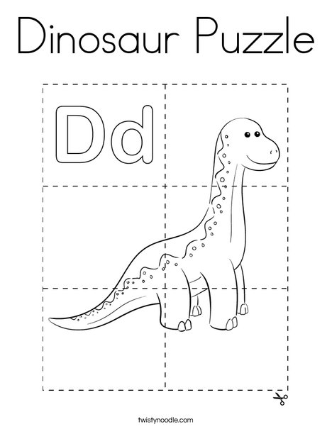 Dinosaur puzzle coloring page