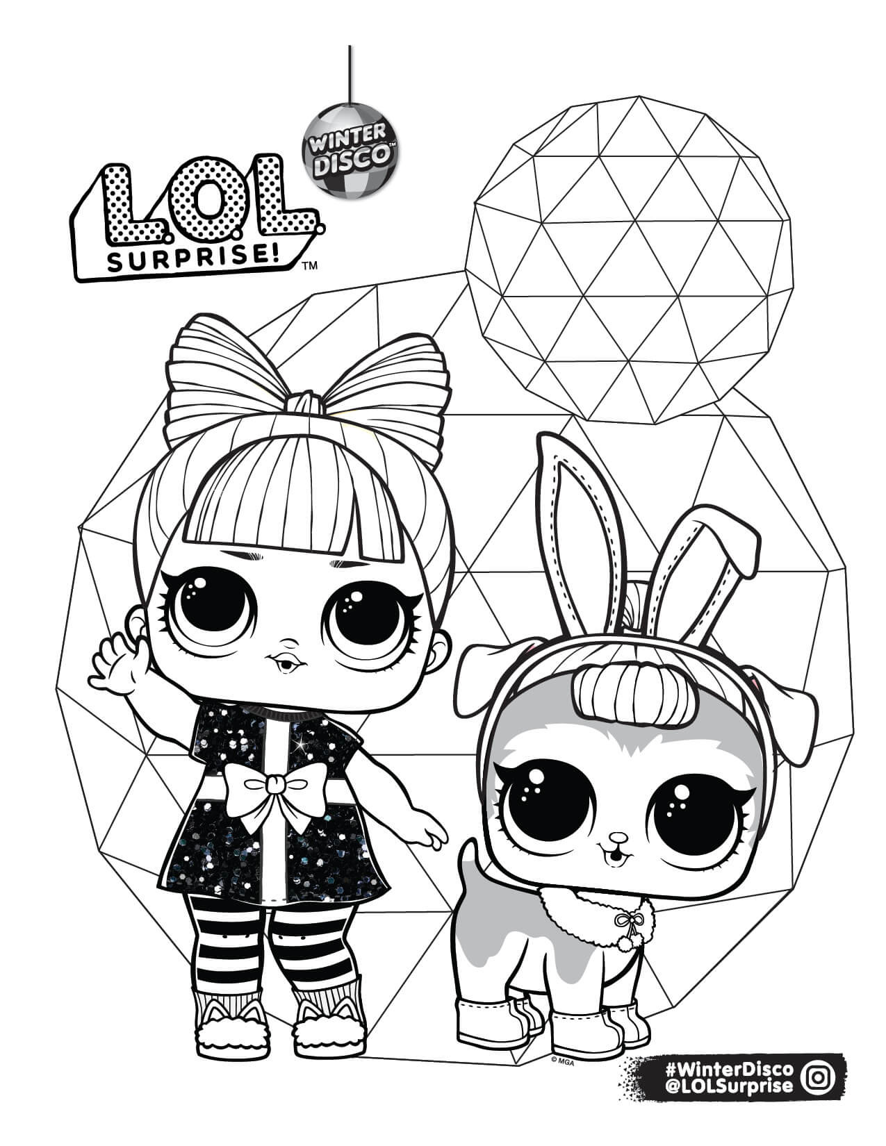 Lol surprise winter disco coloring pages