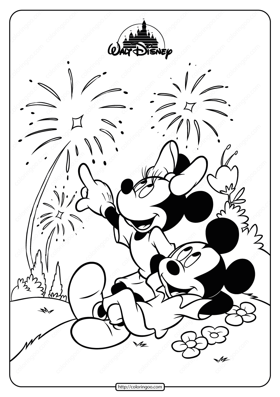 Printable mickey minnie mouse fireworks coloring mickey coloring pages mickey mouse coloring pages coloring pages