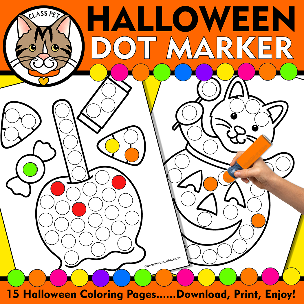 Halloween dot marker coloring pages halloween do a dot printable halloween fine motor activity made by teachers