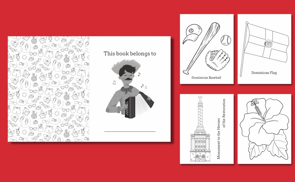 Dominican republic coloring book for kids fun coloring pages for kids all ages x one sid print cute series studio kimasagu books