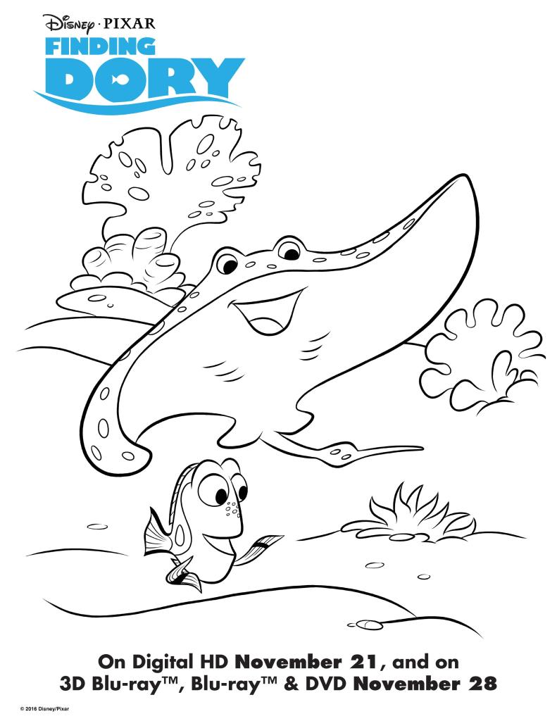 Finding dory louring pages and activity sheet printables