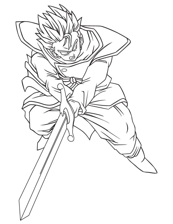 Dragon ball z trunks character coloring page hm coloring pages dragon ball dragon ball image coloring pages