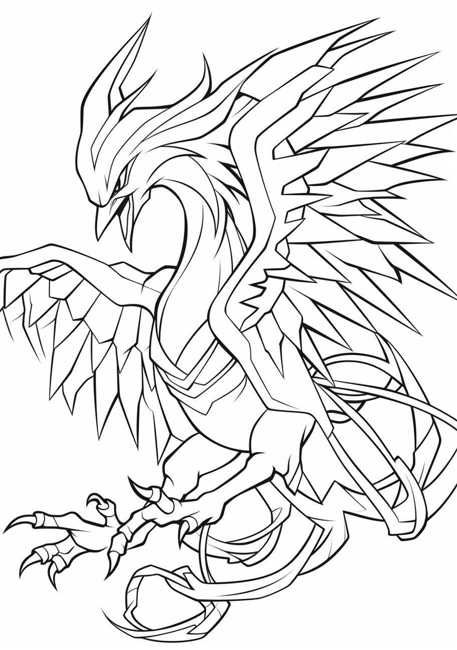 Flaming moltres coloring