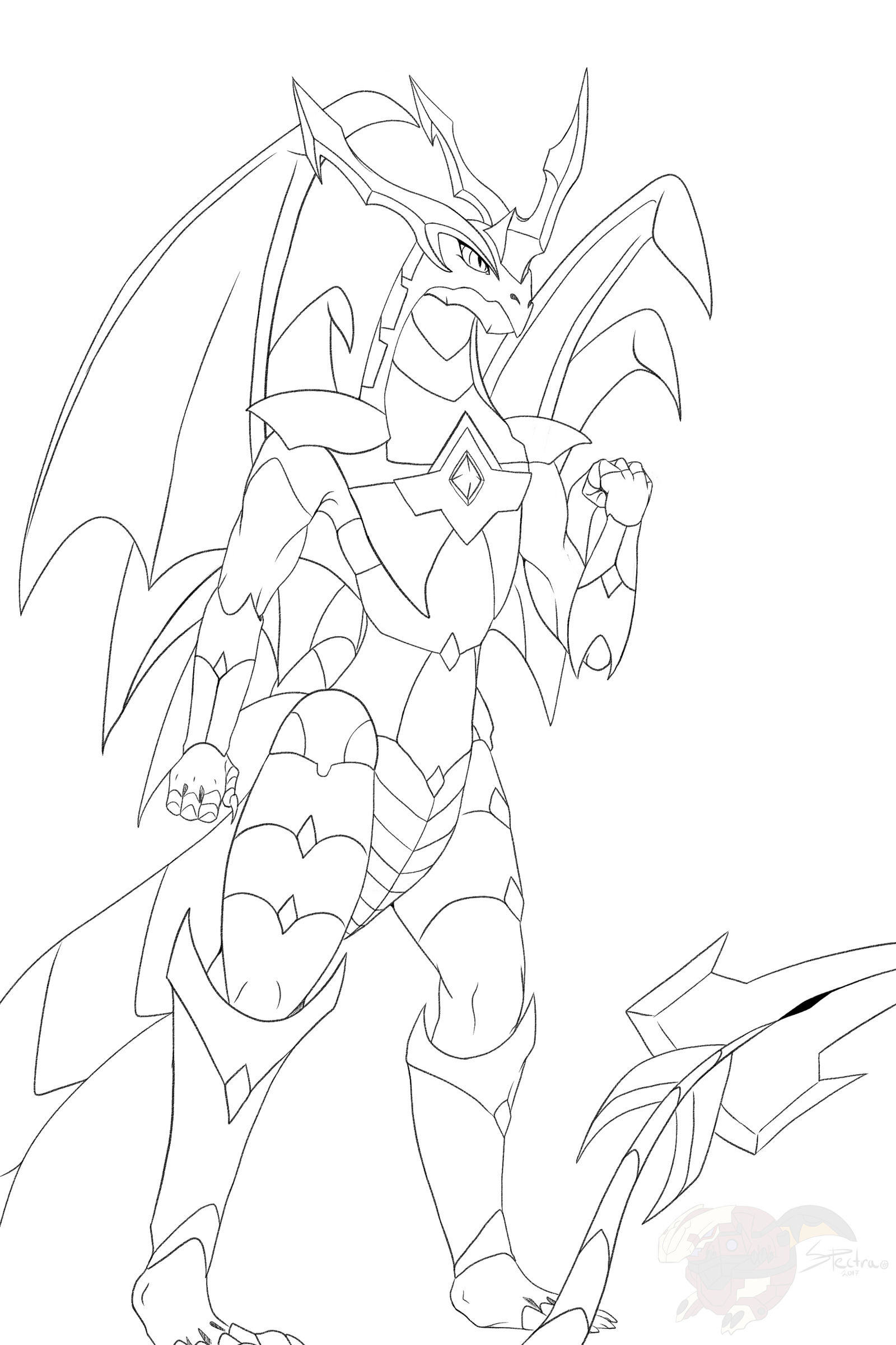 Bakugan coloring page dragonoid by spectra on