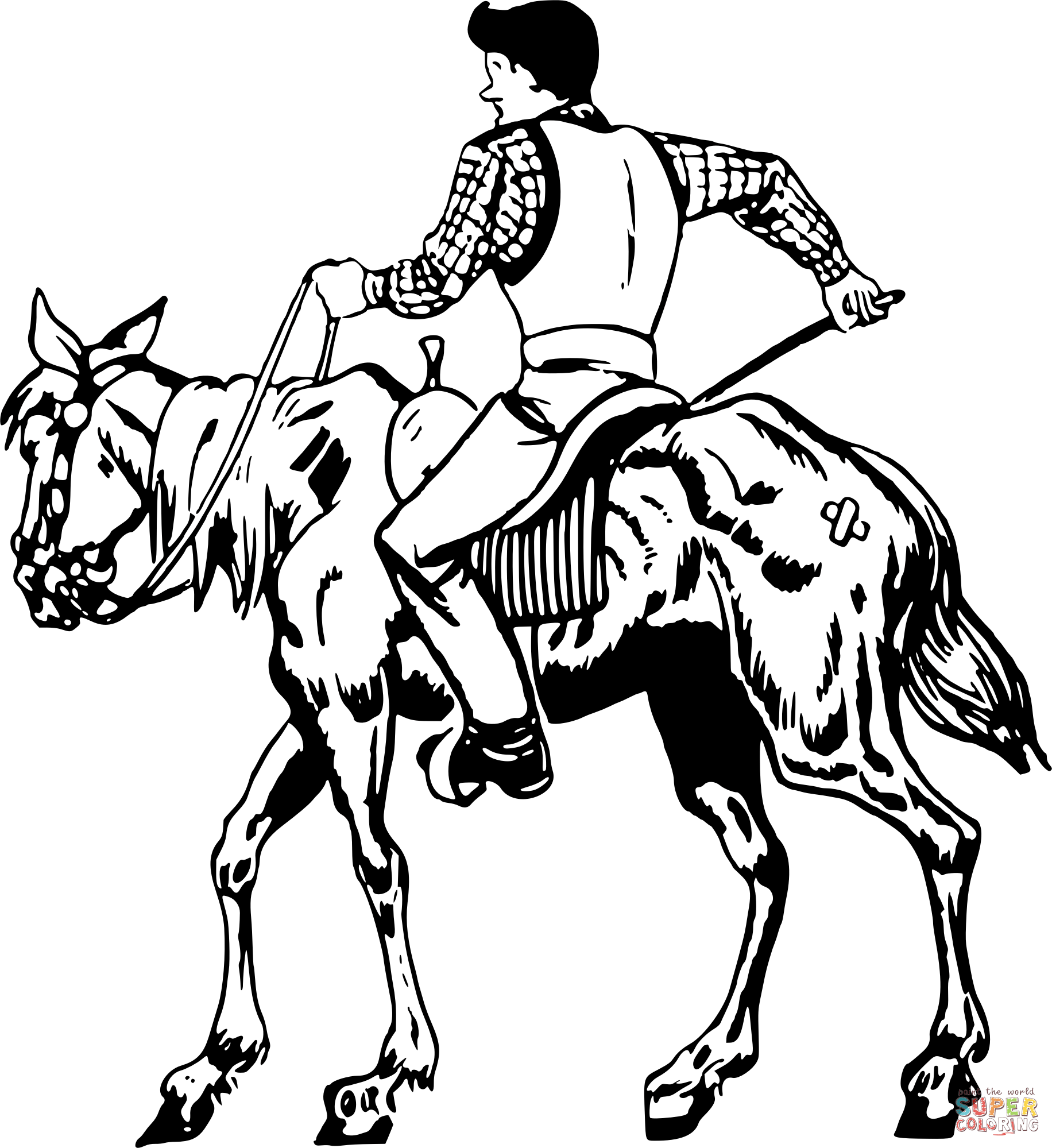 Vintage man on horse coloring page free printable coloring pages