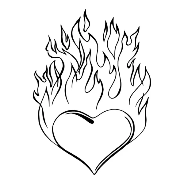 Flaming heart stock vector by stanislav