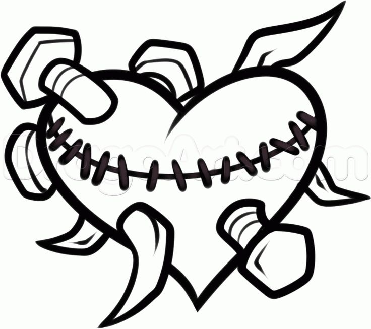 Heart on fire drawing