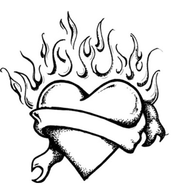 Heart with flames heart drawing roses drawing star wars art drawings