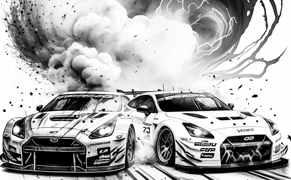 Racing dreams drift cars coloring book and relaxation pages for kids adults boys and car enthusiasts drifting for fun racing dreams books murray lance books
