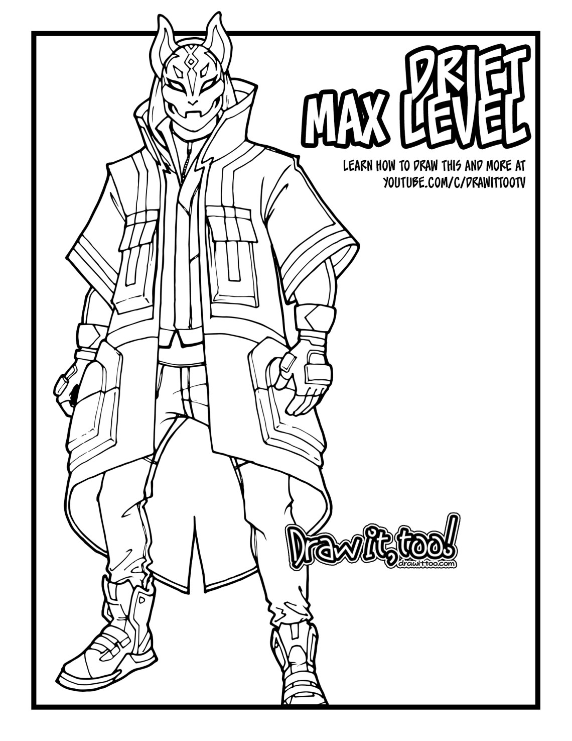 How to draw max level drift fortnite battle royale drawing tutorial