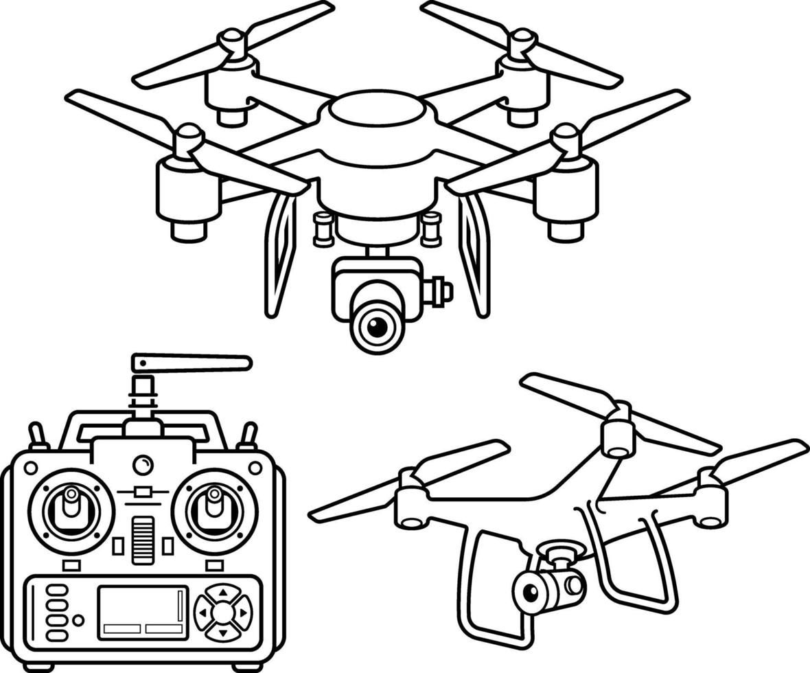 Download drone silhouette line icons set vector illustration for free vector illustration free vector art icon set