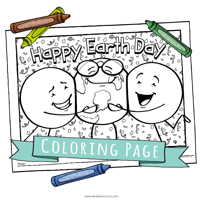 Free earth day dot dudes coloring page â sarah pecorino illustration
