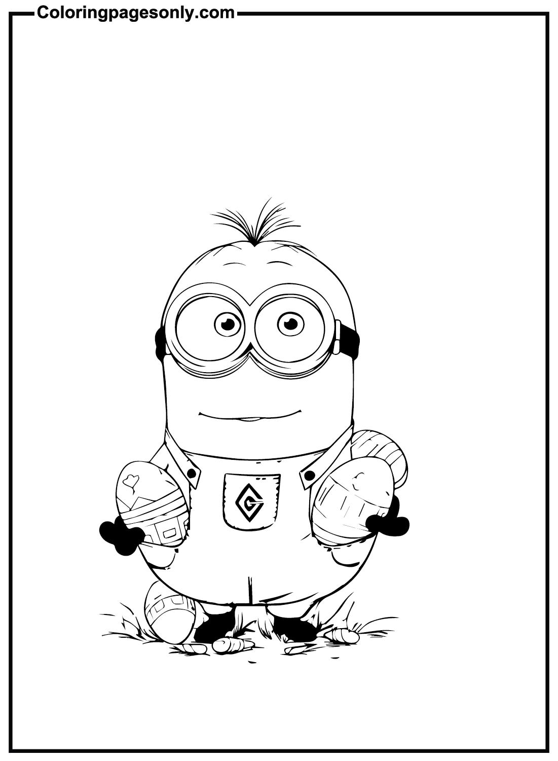 Minion easter coloring page