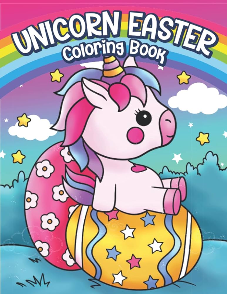 Unicorn easter coloring book cute and fun easter basket stuffers for toddlers preschoolers and kids learning graphic books