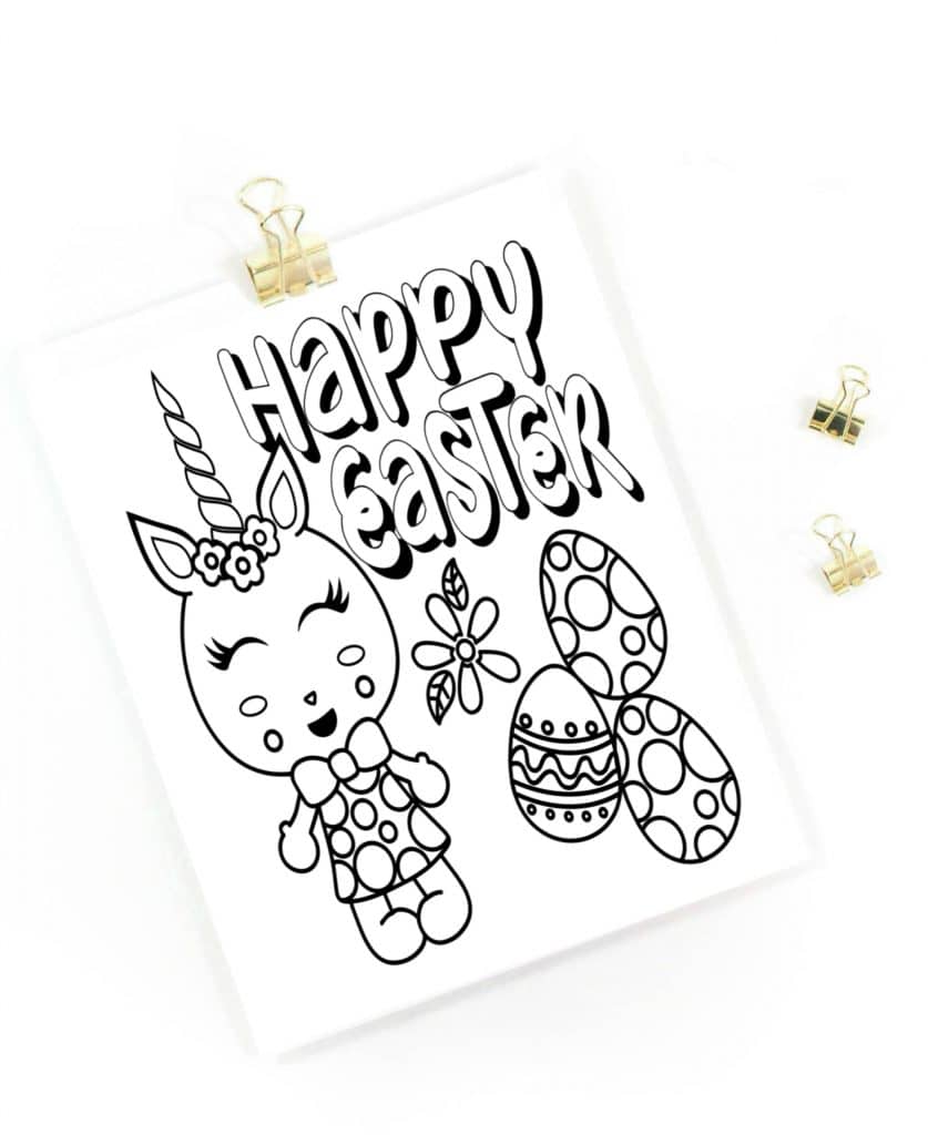Printable happy easter coloring pages
