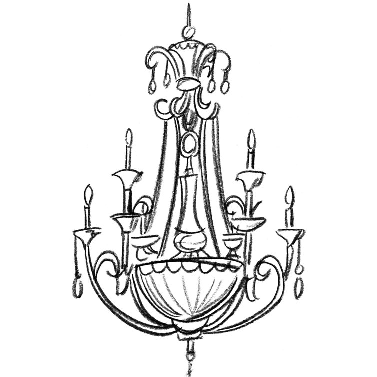 Canora grey graphic chandelier iii on canvas by ethan harper print
