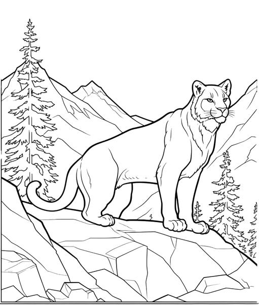 Free printable mountain lion coloring pages