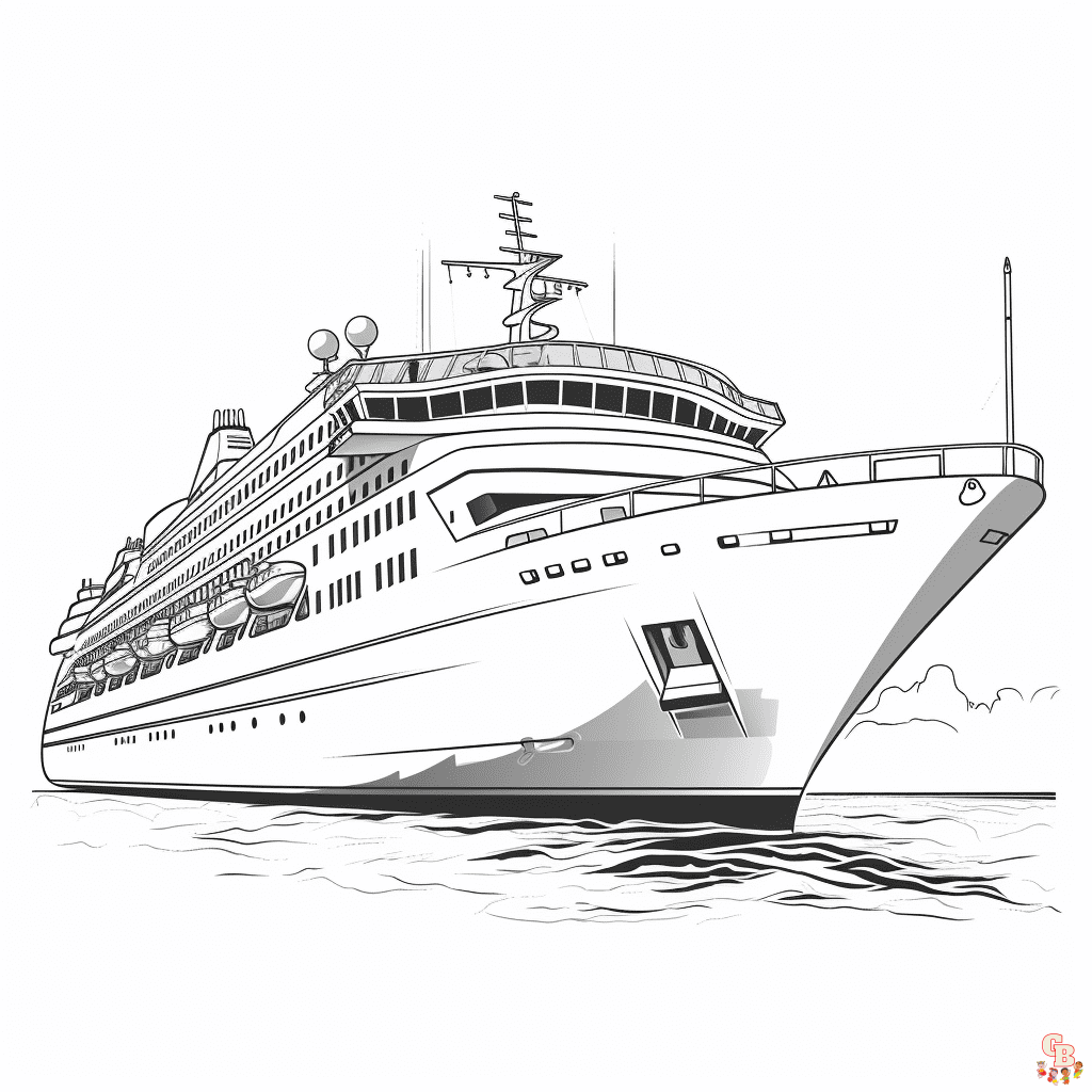 Printable cruise ship coloring pages free for kids and adults