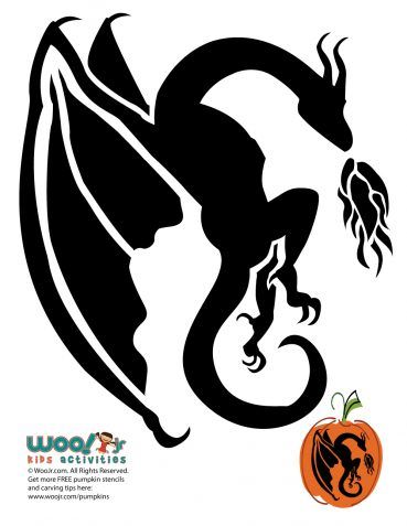 Fire breathing dragon pumpkin stencil woo jr kids activities childrens publishing pumpkin stencil pumpkin carving stencils templates halloween pumpkin carving stencils