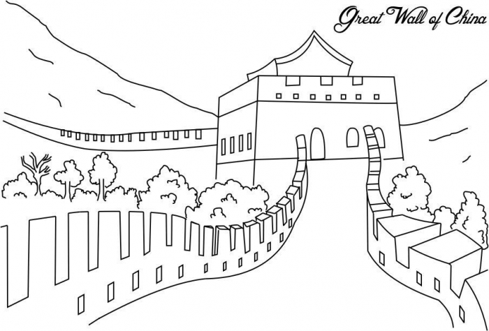 Great wall of china coloring page worksheets
